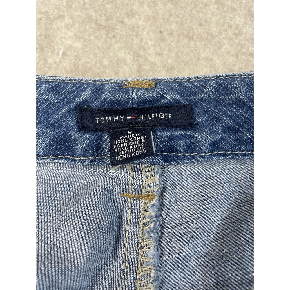 Tommy Hilfiger Denim Capris Size 8 Cuffed Bottom Front Button Pockets - Picture 4 of 10